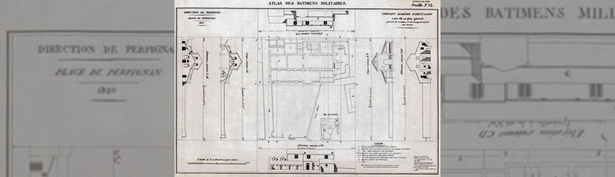 Plan avec stales des chevaux,salle d'enseignement,