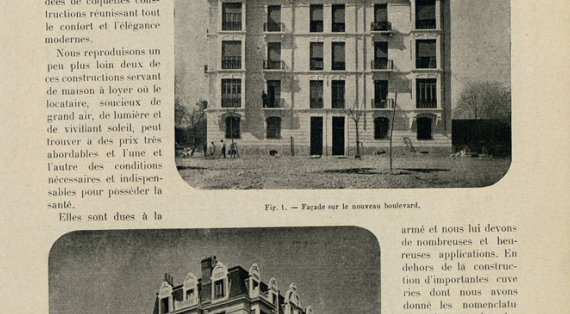 Revue mensuelle Le béton armé, 1909 (12e année), mai (n° 132), p. 73-74.